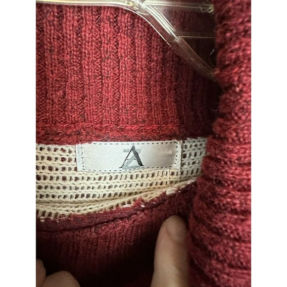 AZ Cape Poncho With Sleeves Red With Boho Aztec Design - Picture 4 of 11